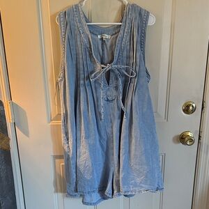 Light Blue Sleeveless Denim Romper